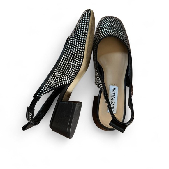 Steve Madden Black and Silver Embellished Heels - Picture 1 of 4